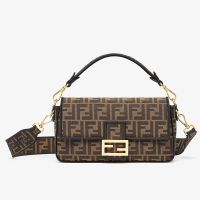 Fendi Baguette Bag In FF Jacquard Fabric Brown