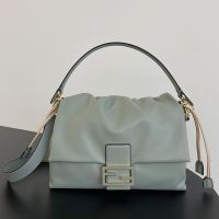 Fendi Large Mamma Baguette Bag In Nappa Leather Dark Green