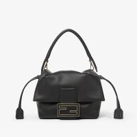 Fendi Small Mamma Baguette Bag In Nappa Leather Black