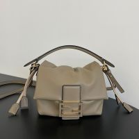 Fendi Small Mamma Baguette Bag In Nappa Leather Grey
