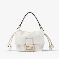 Fendi Small Mamma Baguette Bag In Nappa Leather White