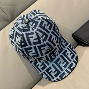 Fendi Baseball Cap In FF Motif Canvas Black