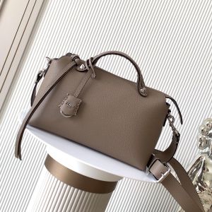 Fendi Medium By The Way Selleria Bag In Cuoio Romano Leather with Topstitches Grey