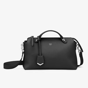Fendi Medium By The Way Boston Bag In Calf Leather Black