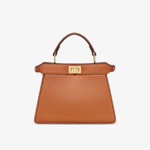 Fendi Petite Peekaboo ISeeu Bag In Nappa Leather Brown