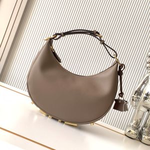 Fendi Small Fendigraphy Hobo Bag In Calfskin Grey
