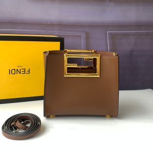 Fendi Small Way Bag Calf Leather Coffee
